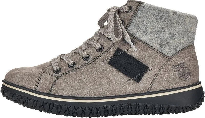 Rieker Grey Short Lace Up Boot