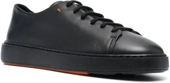 Santoni leather low-top sneakers Black