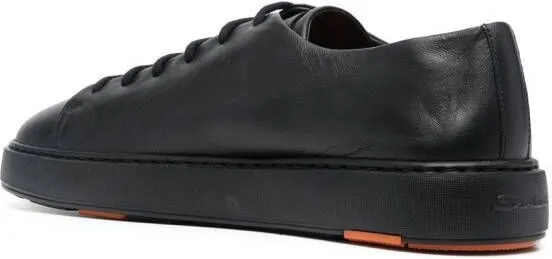 Santoni leather low-top sneakers Black