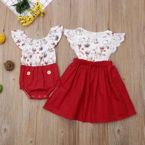 Sister Matching Floral Romper Dress