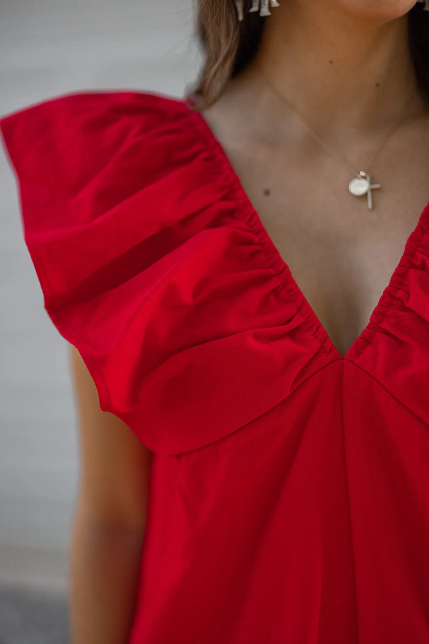 Sizzling Style Red Denim Romper