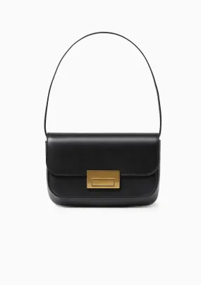 Stefania Leather Baguette Bag | Black