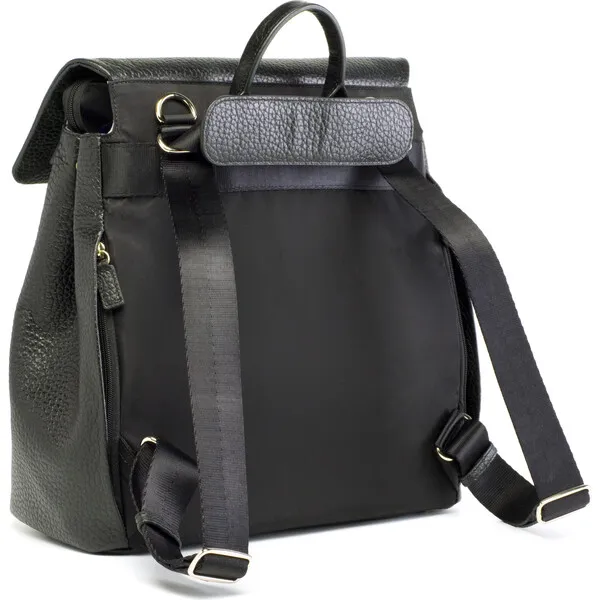 Storksak St. James Convertible Backpack, Black Leather