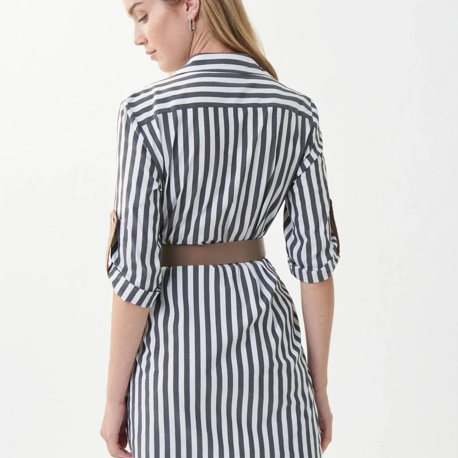 Stripe Belted Tunic Dress