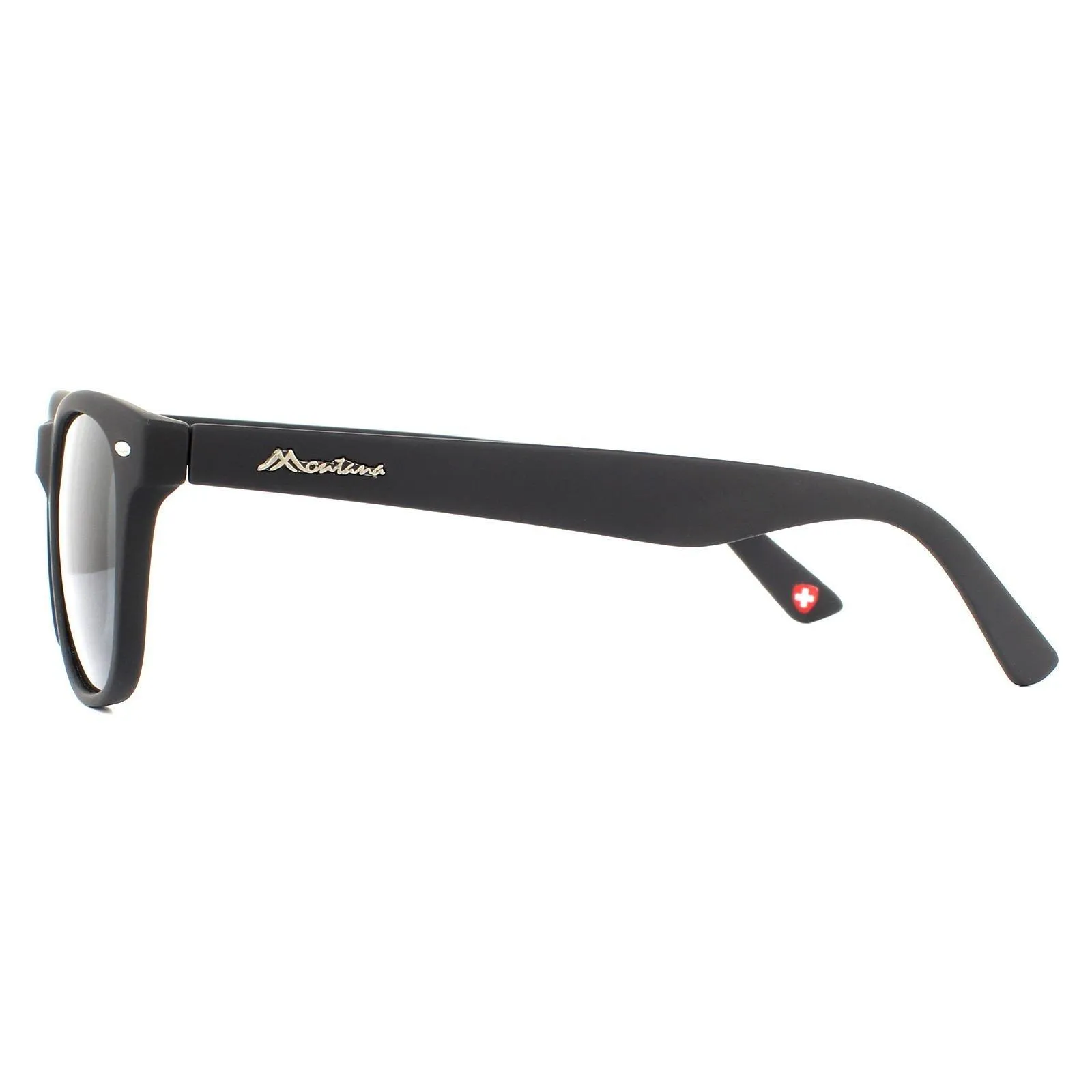 Sunglasses | Rectangle Matte Black Rubbertouch Black Smoke Polarized Sunglasses | montana