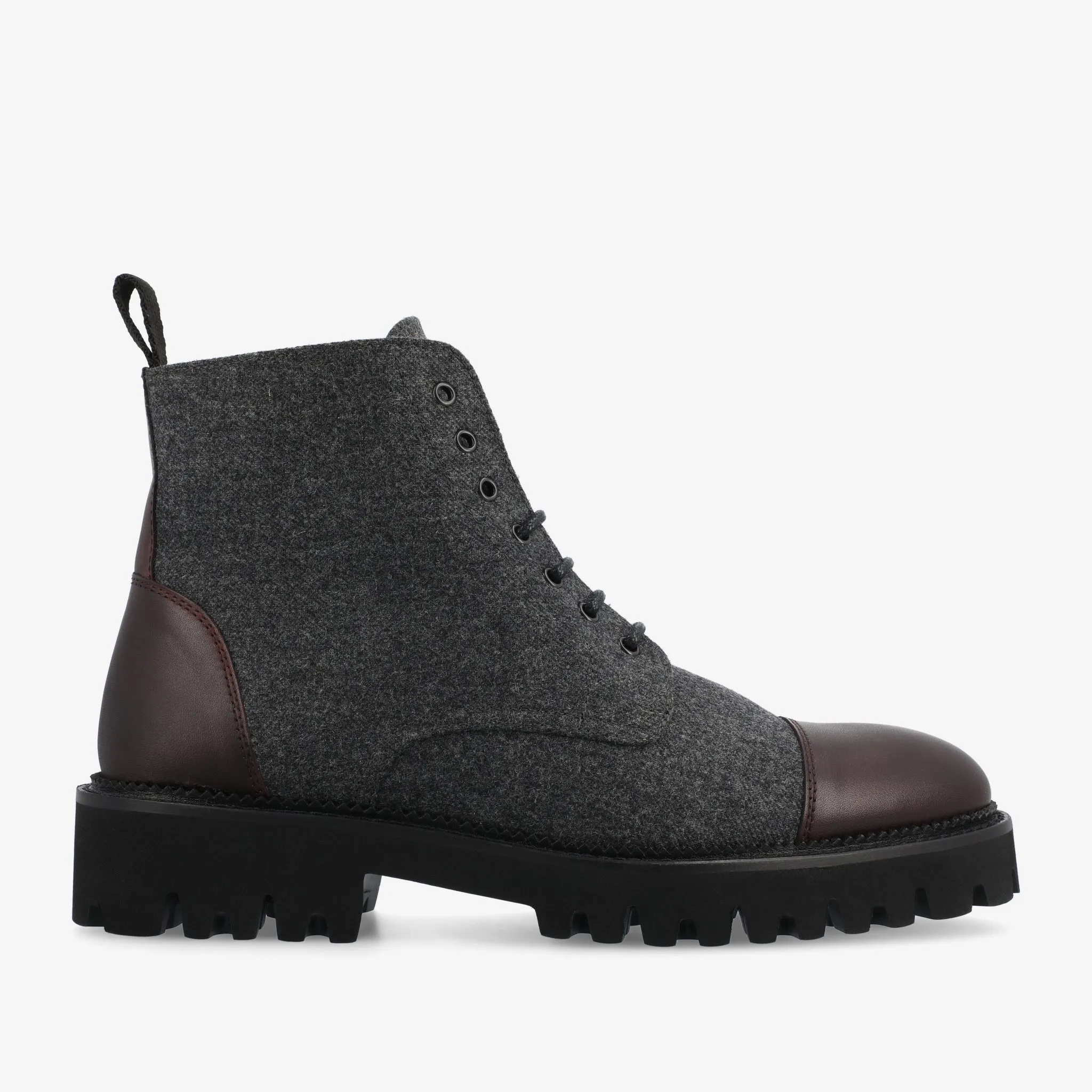 The Jill Boot in Grey/Oxblood