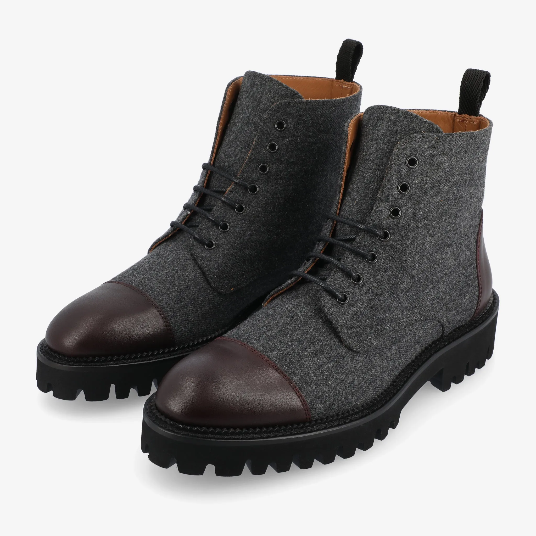 The Jill Boot in Grey/Oxblood