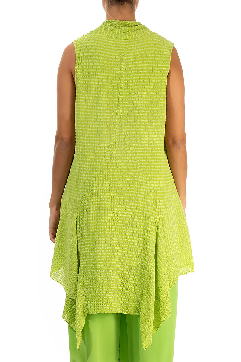 Tie Up Lime Textured Silk Tunic