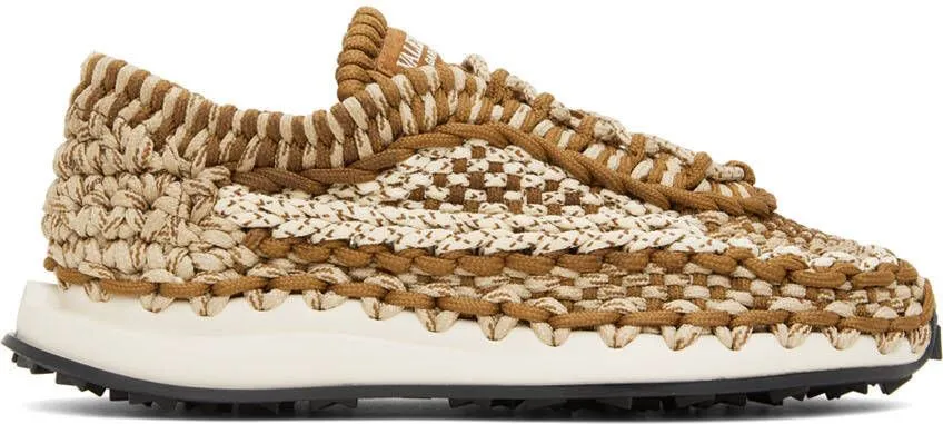 Valentino Garavani Brown Crochet Sneakers