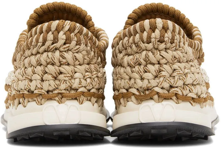 Valentino Garavani Brown Crochet Sneakers