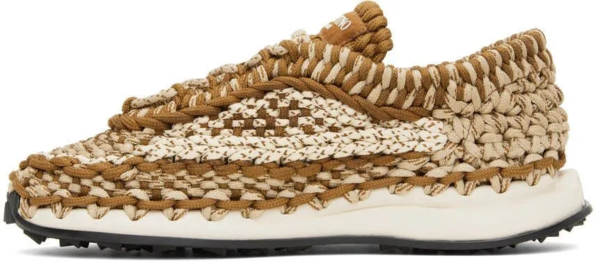 Valentino Garavani Brown Crochet Sneakers