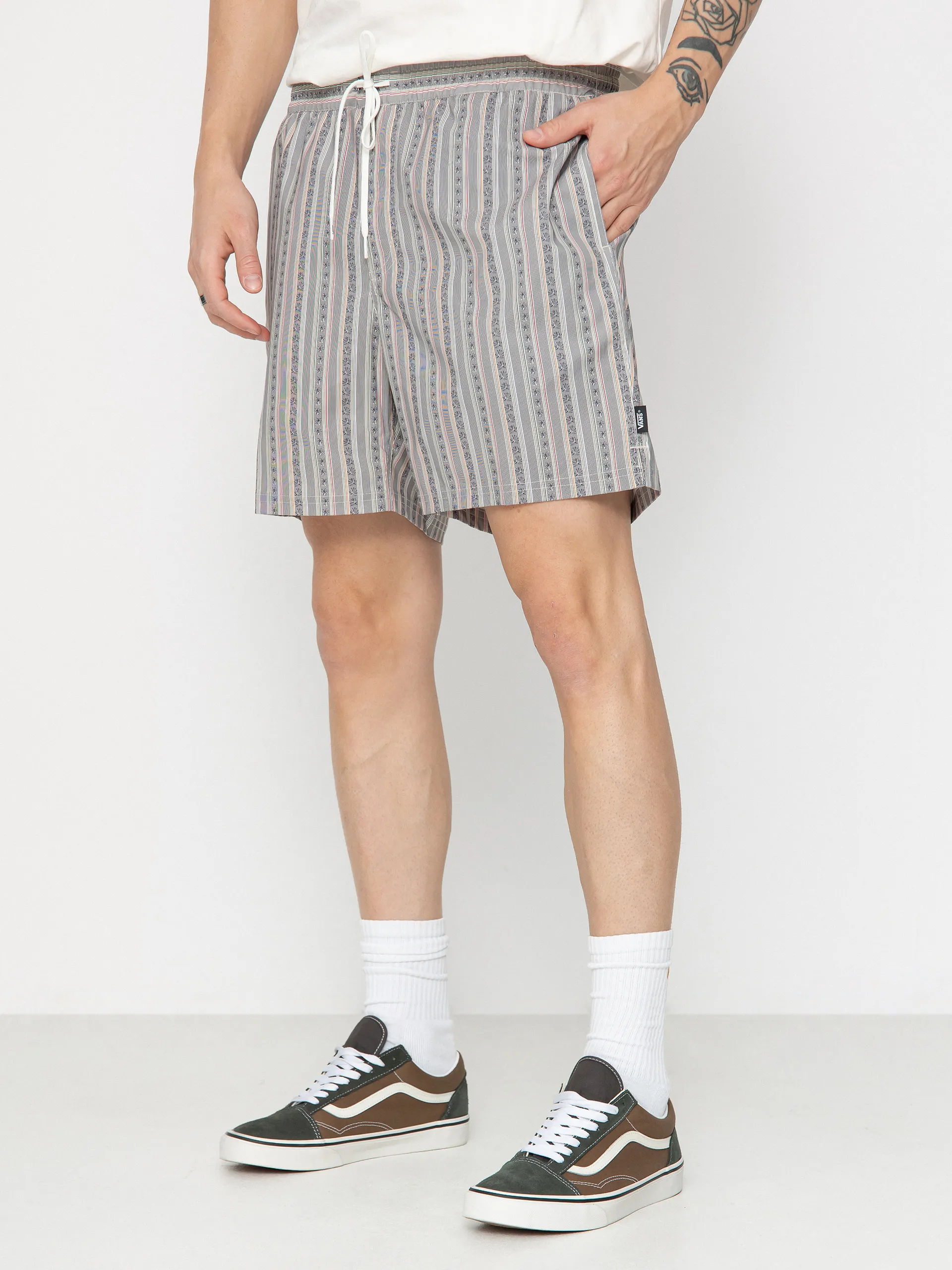 Vans Primary Stripe Elastic Boardshorts (oatmeal/black)