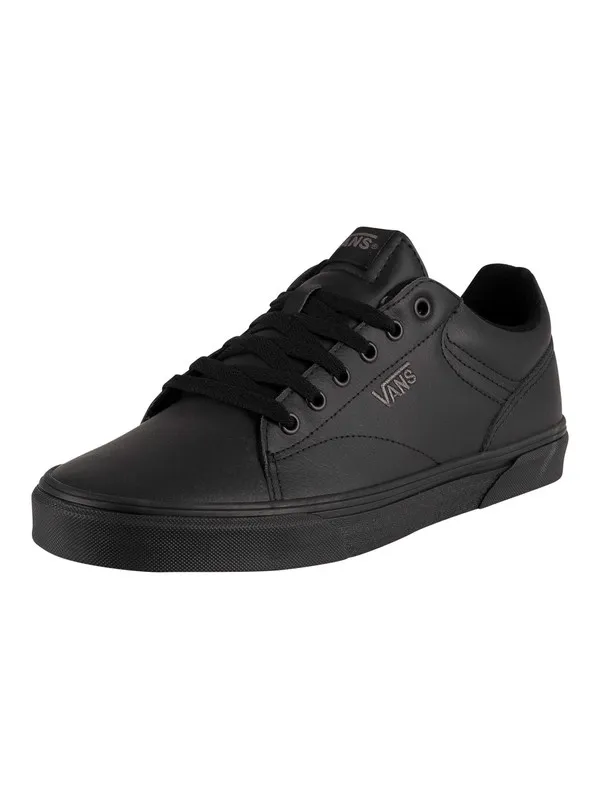 Vans Seldan Tumble Leather Trainers - Black/Black