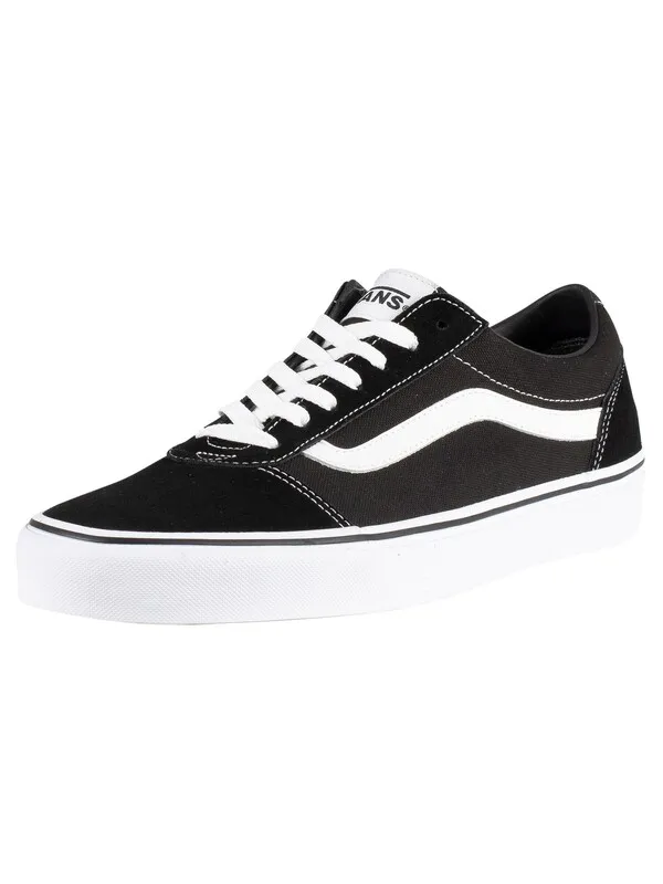 Vans Ward Suede Canvas Trainers - Black/White