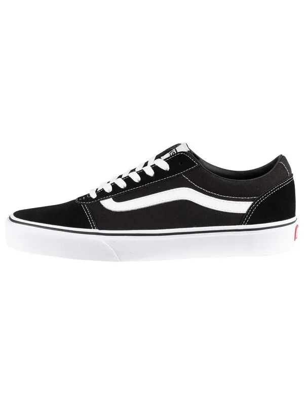 Vans Ward Suede Canvas Trainers - Black/White