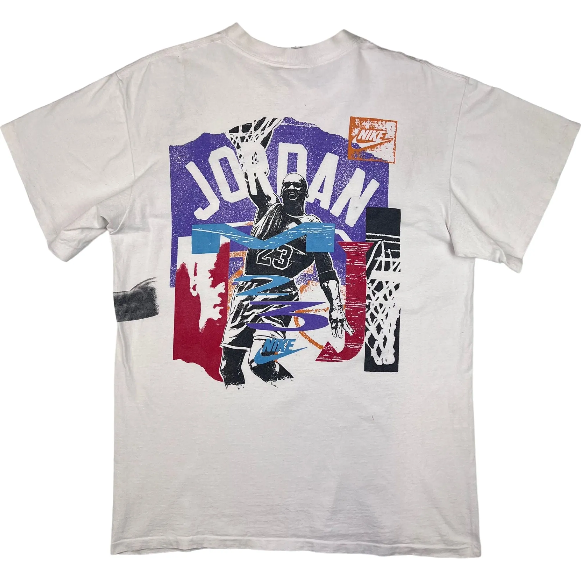 Vintage Nike 90s Michael Jordan 23 Graphic Single Stitch T-shirt White Rare