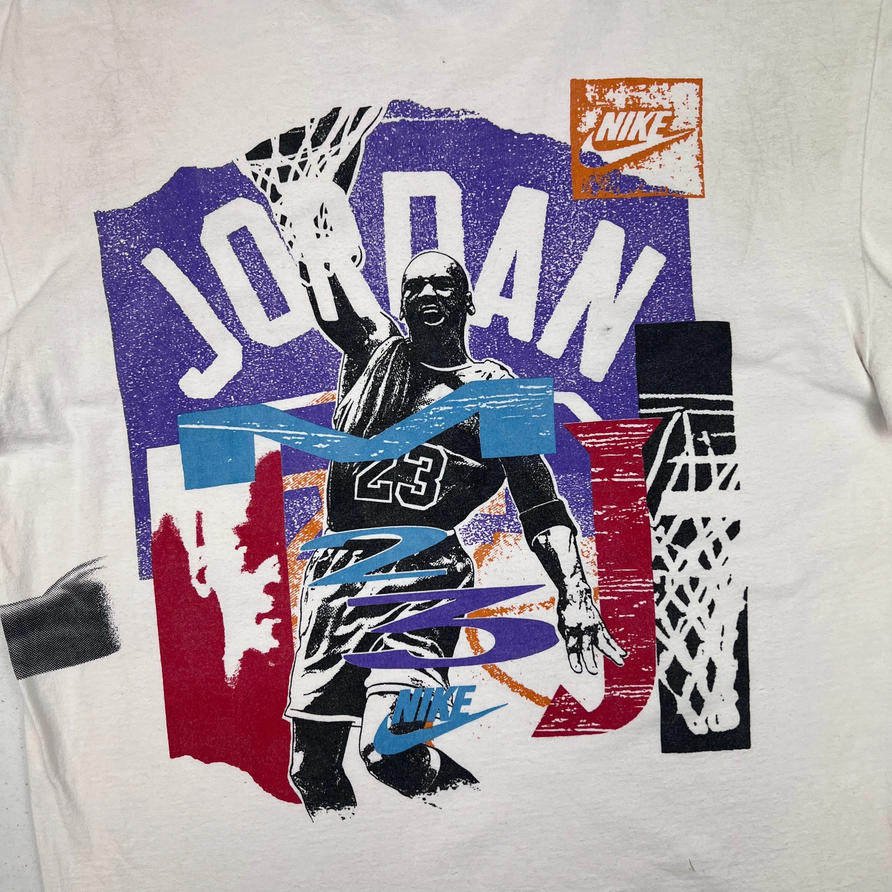 Vintage Nike 90s Michael Jordan 23 Graphic Single Stitch T-shirt White Rare