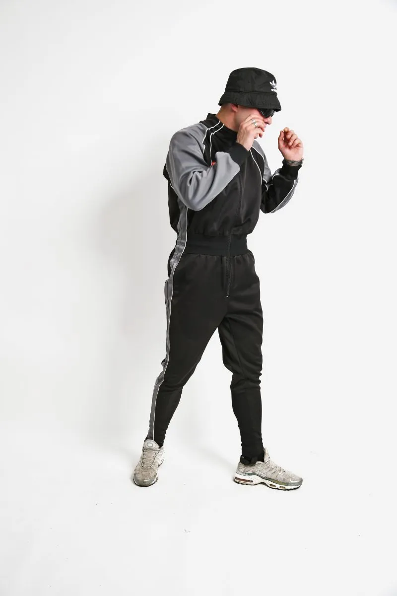 Vintage one piece overall tracksuit black