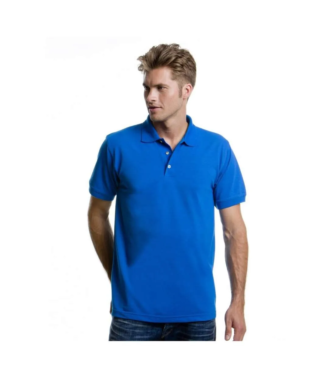 Workwear mens short sleeve polo shirt royal blue Kustom Kit