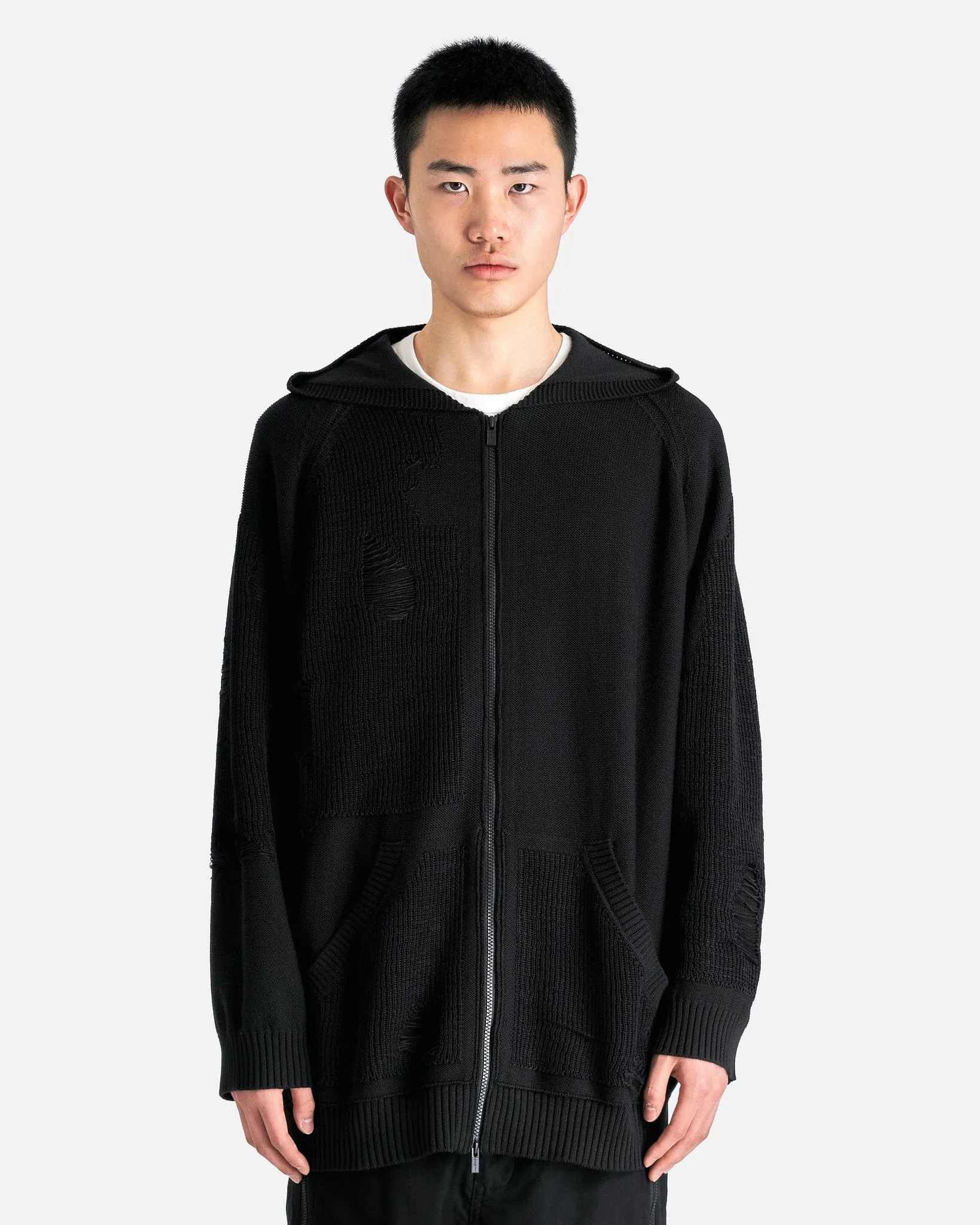 Yohji Yamamoto Pour Homme Zip Hoodie in Black