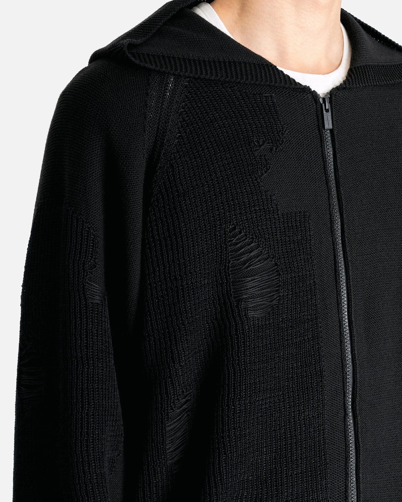 Yohji Yamamoto Pour Homme Zip Hoodie in Black